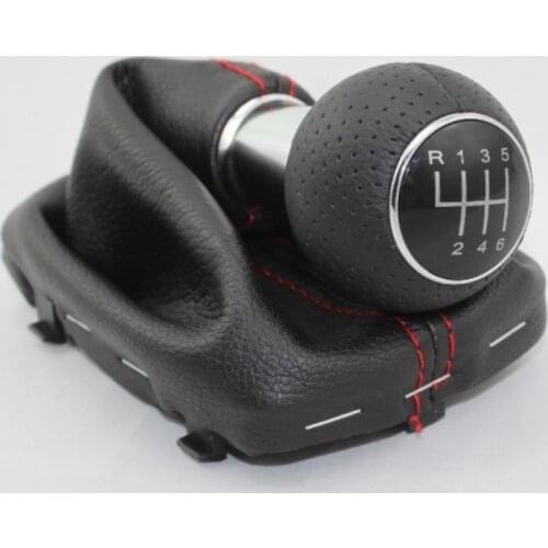 For Audi A3 S3 1996 1997 1998 1999 2000 2001 2002 2003 Car-styling New 6 Speed Car Stick Gear Shift Knob Leather Boot Red Line