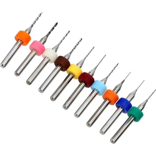 NICEYARD CNC Drill Bits Twist Drill Tungsten Steel 0.3mm to 1.2mm PCB Mini Drill Bit for Print Circuit Board 10pcs/set