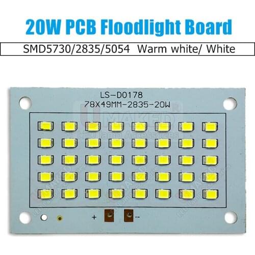 Brightness Full power 20W LED Flooding light SMD5054/2835/5730 led PCB board Warm white/ white Outdoor lighting source