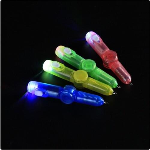 Creative net red decompression luminous top pen LED flashing student study rotary top pen color lamp top pen for children toy
