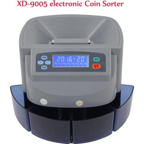 XD-9005 electronic Coin Sorter Can Separate The Euro/Dollar Coin Sorter With Clear Sensor With Auto Row Advancement