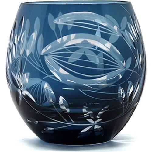 Japanese Edo Kiriko Handmade Wine glassware Satsuma Kiroko whisky glass Sake Cup 8 OZ Water Cup In Gift Box