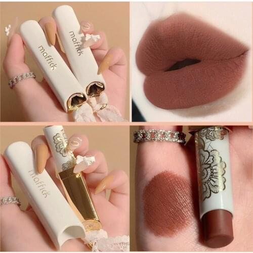 1pc Light Mist Honey Matte Lipstick Velvet Long Lasting Non-stick Cup Waterproof Sexy Soft Natural Lipstick TSLM1