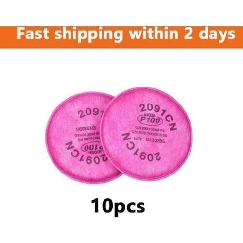 10PCS 2091/2097 P100 Filter Cotton Anti-Glass Fiber Dust Cover Particulate Particles Dustproof For 6200 6800 7502 Series Mask