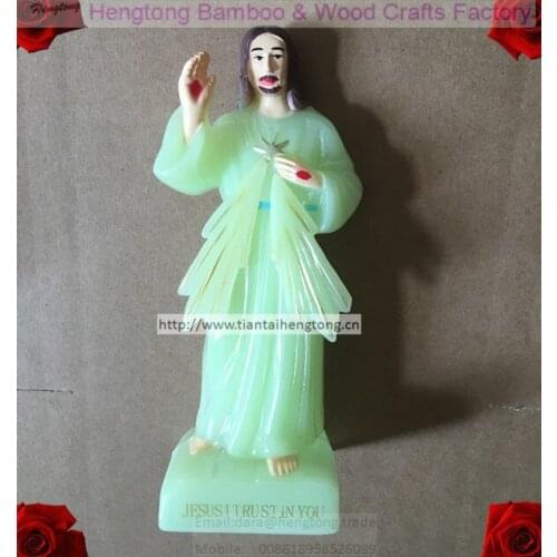 20pieces per lot) cheap plastic grow in the dark luminous religious jesus statue special offer