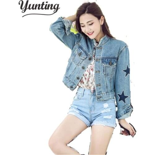 2021 Fashion Applique Beading Jacket Slim Womens Denim Jacket Pearl Vintage Short Jeans Coat Female Bomber Jacket