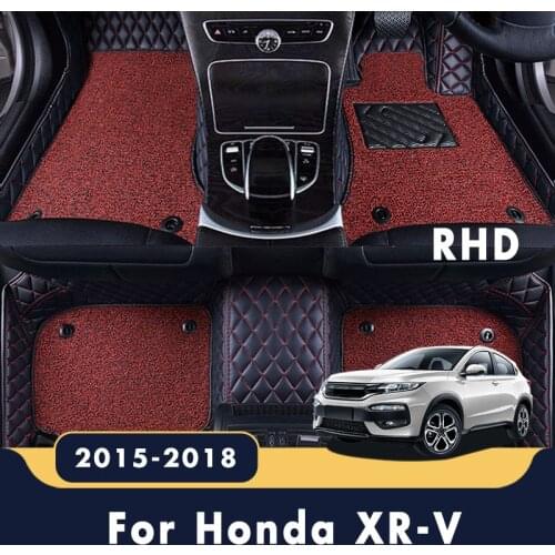 RHD Car Floor Mats For Honda XR-V 2018 2017 2016 2015 Auto Custom Luxury Double Layer Wire Loop Styling Protector Covers Carpets