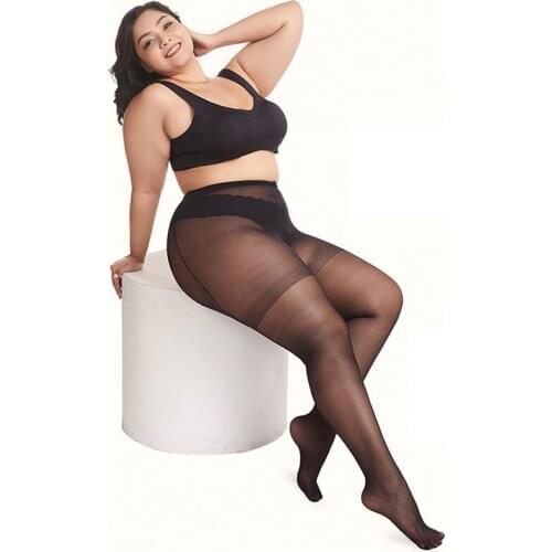 XXXL Oversized Extra large size breathe freely Summer thin sexy ladies women pantyhose silk stockings Nylon super Elastic Black