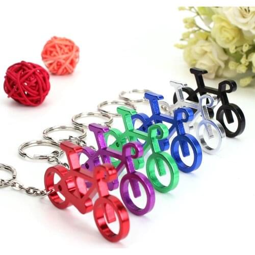 50 pcs Novelty Bike Bicycle Keychain Keyring Bottle Wine Beer Opener Tool 6 Colors