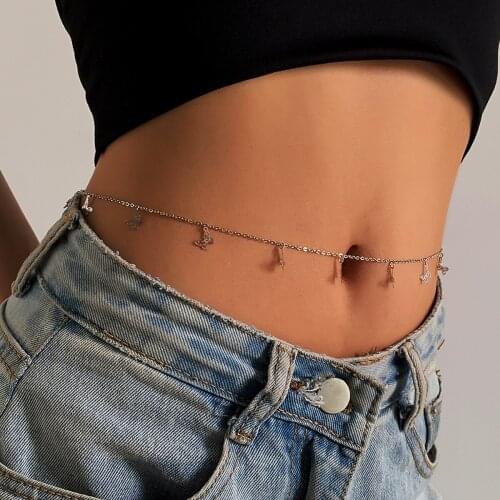 Woman Trendy Sexy Belly Chains Small Butterfly Waist Body Chain Personality Animal Metal Bikini Beach Accessories Party