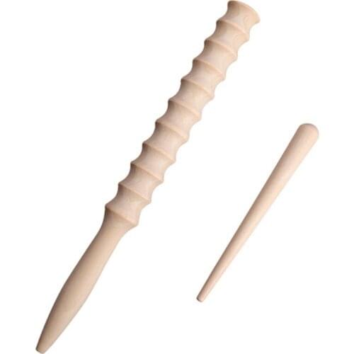 Wooden Musical Instrument for Children Kid Toys Sound Tube Small Single-Threaded Ring Percussion Cylinder Frog Barrel