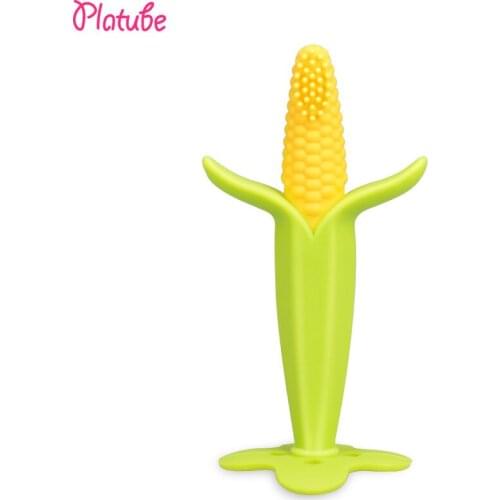 Platube Cute 4M+ Baby Teether Infant Silicone Cartoon Shape Baby Teething Toys Baby Dental Care Toothbrush Teeth Training