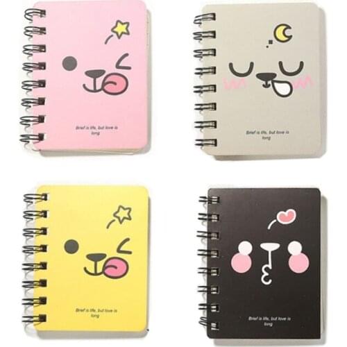 Smiling Face Daily Office Supplies Planner Spiral Notebook Diary Memo Notepad AUG-23A