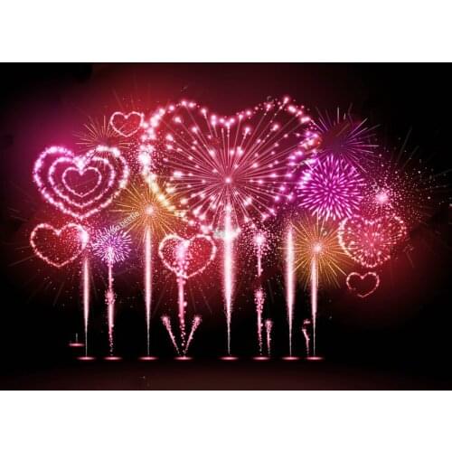 Wedding fireworks Holiday Valentine background polyester or Vinyl cloth High quality Computer print party backdrops