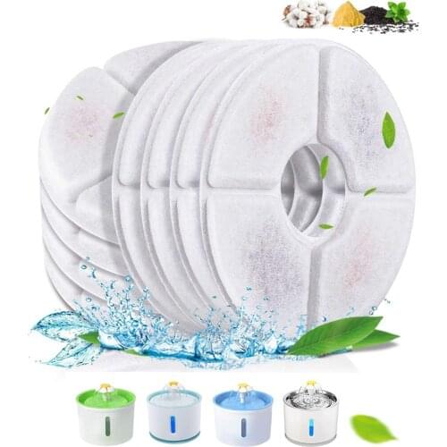 4/6/8PCS Activated Carbon Filter For Automatic Cat Fountain Water Feeder Replacement Drinking Filter Core Pet Accessories