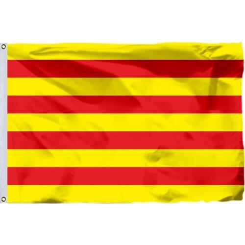 Spain of the Catalonia of flag 150X90cm (3x5FT) 120g 100D Polyester Double Stitched High Quality Banner Free Shipping