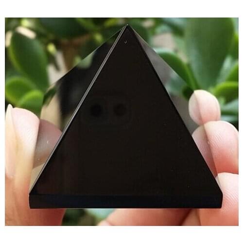 Nice$50-60g 1pcs NATURAL Obsidian quartz crystal Pyramid healing