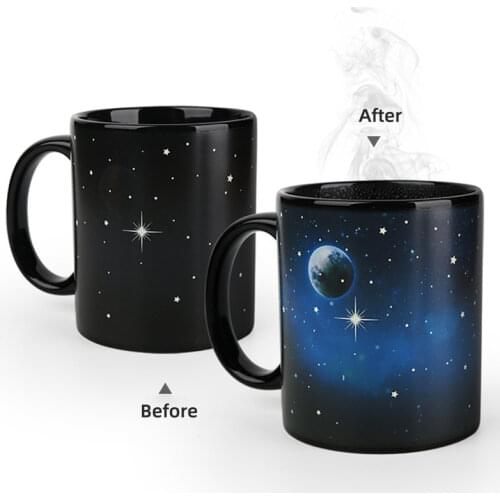 Moon Earth Discoloration Milk Cup Starry Sky Earth Porcelain Water Cup Gift Temperature Sensing Gradient Coffee Mug