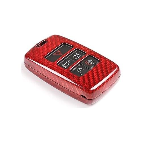 Red Real Carbon Fiber For Jaguar E-PACE E PACE Car Key Shell Cover Accessories