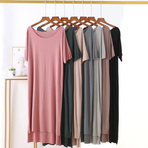 Summer women dress casual short-sleeved knit T-shirt dress WL109