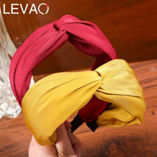 Levao Solid Color Cross Knot Headband For Women New Wide Side Hair Bands Hoop Hair Accessories Hairbands Headwear