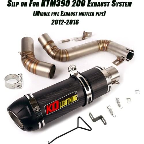 Motorcycle Exhaust System Silp on For KTM390 200 2012-2016 51mm Middle Link Tubes Connect Tail Vent Muffler Pipe Set Refit