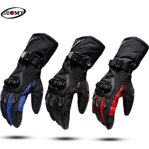 Suomy Motorcycle Gloves Touch Screen Winter Warm Waterproof Protective Gloves Guantes Moto Luvas 100% windproof