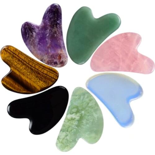 Tightening Face Skin Body Scraper Multiple Materials Scraping Board Back Foot Guasha Scratch Massager Crystal Stone Massage Tool