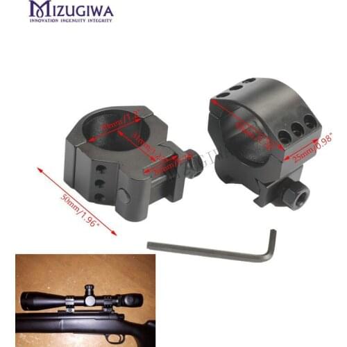 Scope Mount 30mm Ring Heavy Duty Low Profile 6 Bolts 20mm Weaver Picatinny Rail w/ Hex Wrench for M16 Gun Lasers Flashlights