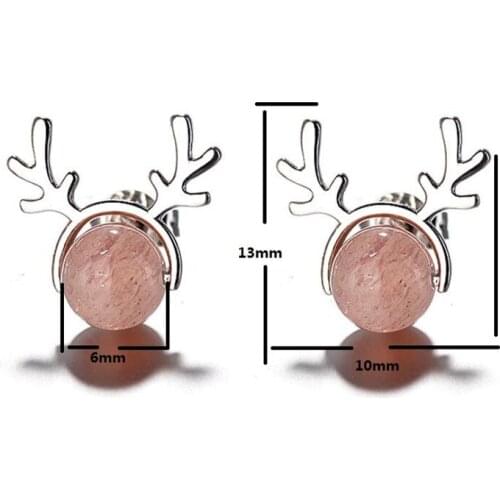 Christmas Gifts Woman Stud Earrings Animal Deer Earring Jewelry Small Mini Crystal Stud Earrings Bijoux