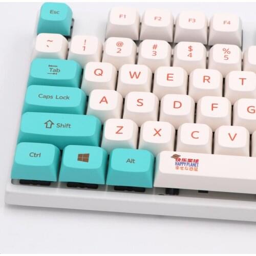 Happy Planet Ethermal Dye Sublimation fonts PBT keycap For mechanical keyboard 132 keycaps For MX Keyboard ID80 GK64 GK61 SP84