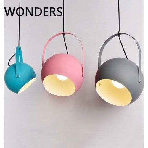Nordic modern E27 LED Pendant light Iron Macaron creative for foyer study bedroom decoration Pendant lamp