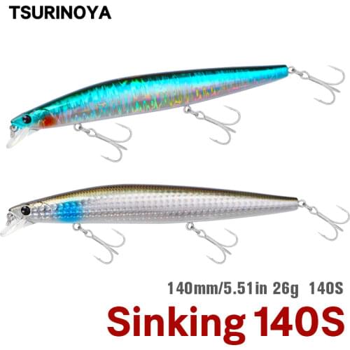TSUIRNOYA 140mm 26g 140S Tungsten Weight System Sinking Fishing Lures Minnow Crank Wobber Long Casting Jerkbait Hard Baits Pike