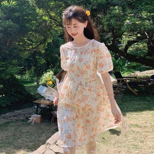 Woman Dress First Love Sweet Dress Female Summer New Soft Style Design Sense Niche Temperament Floral Skirt