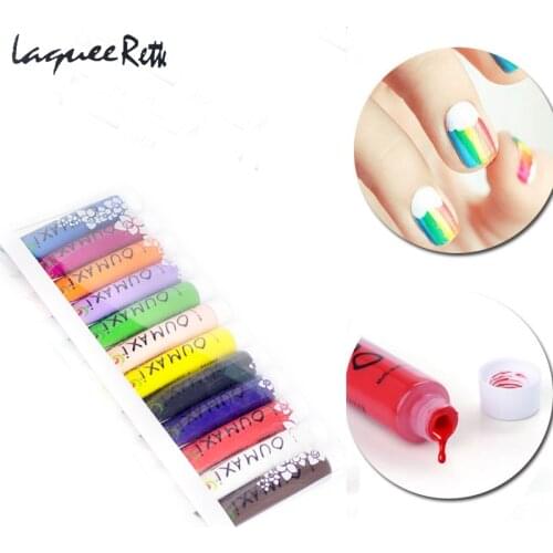 12pcs/lot Brand Acrylic Nail Paint Gel Multi Surface 3D Paint OUMAXI Soak Off Nail Art Paint Fashion Nail Painting Tools