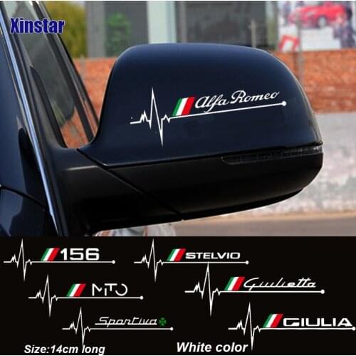 2pcs Rearview Mirror Sticker For Alfa Romeo Giulia Giulietta 159 156 MITO Stelvio 147 Sportiva Auto Accessories