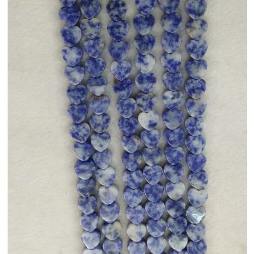 2017 Fashion high quality natural sodalite stone heart shape charms beads 10mm for jewelry making wholesale 80pcs/lot free