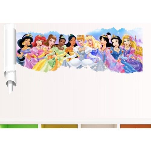 3D Effect Disney Snow White Princess Cartoon Wall Stickers For Kids Rooms Home Decor Living Room Wall Decals Art Pvc Diy Poster