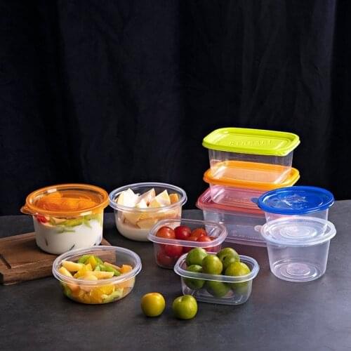 5pcs Disposable Lunch Box with Lid Thickened Sealed Food Grade PP Plastic Material Convenient Lunch Box Takeaway Packaging Box