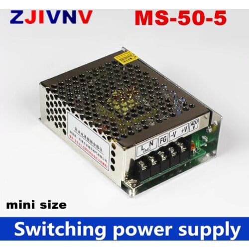 5V 10A 50W Switching Power Supply MINI size Transformer 220V AC to DC 5V output for LED Strip light /CCTV (MS-50-5)