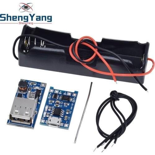 5V 1A 18650 TP4056 Lithium Battery Charger Module DIY KIT +1X18650 Battery Case +5V 600MA USB Mobile Power Boost Board