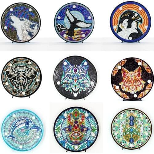 DIY Diamond Painting elephant wolf LED Night Light Full Drill Special Shaped Lights for Bedroom Home Decoration Christmas Gift