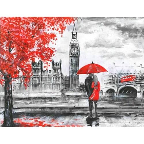 Paris diamond painting"umbrella love Street "Diamond Embroidery,Cross Stitch kits,Diamond Mosaic painting home decor