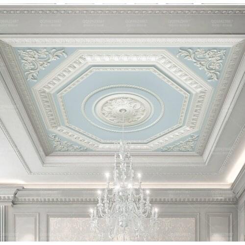 Bacaz Embossed Jade Parget 3d Ceiling Wallpaper Mural for Walls Living Room Photo 3d Wall Ceiling Mural Wall paper Wall Decor