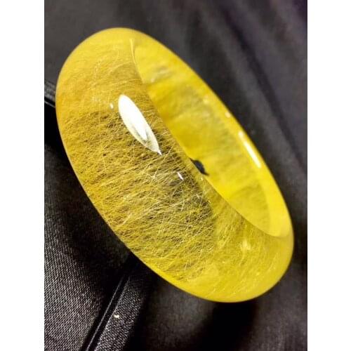 Brazil natural ccrystal bracelet with yellow hair blonde crystal transparent certificate Bangles