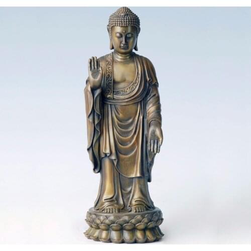 Bronze Shakyamuni Buddha Sculpture the Founder of Buddhism Classical Buddha Statue Figurine Indoor Decor