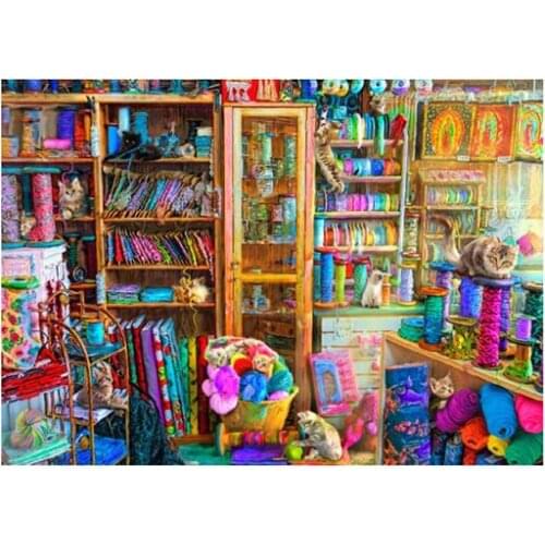 Cat Naughty Animal Cute Embroidery Needlework Crafts 14CT Unprinted Aida DIY Quality Cross Stitch Kits Handmade Arts Home Decor