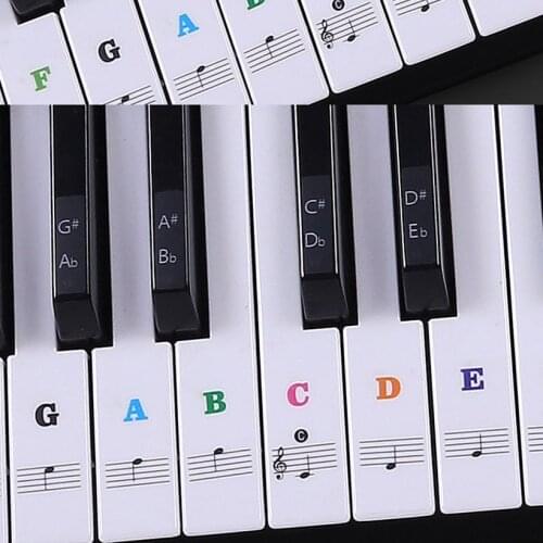 Hot Transparent Detachable Music Decal notes Piano Keyboard Stickers 54/61 or 88-key Electronic Piano Spectrum Sticker Symbol