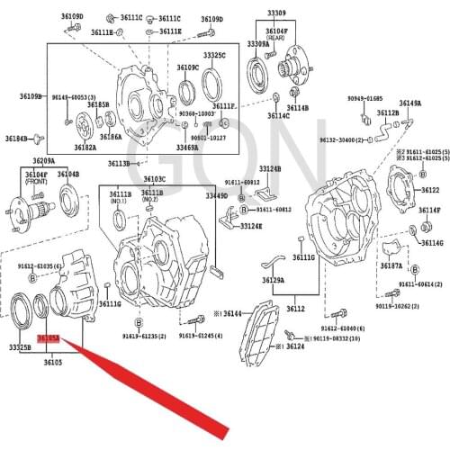 Oil seal (extension front case of transfer case) 1988-Toy ota DYN ALA NDC RUI SER COA ST ER oil seal front extension case