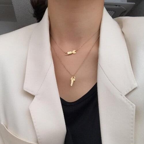 Minimal 925 Sterling Silver Tiny Secure Lock and Key Lover Necklaces Gold Jewelry Girlfriends Necklace Choker Bridesmaid Gift